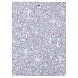 White iridescent glitter clipboard