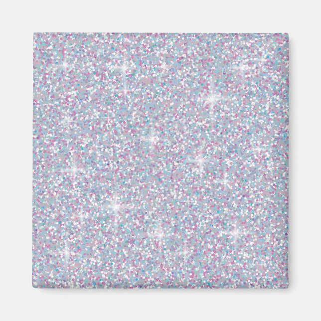 White iridescent glitter magnet (Front)