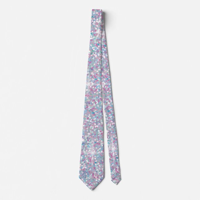 White iridescent glitter tie (Front)