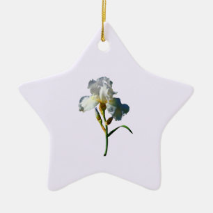 White Iris in Sunshine Ceramic Ornament
