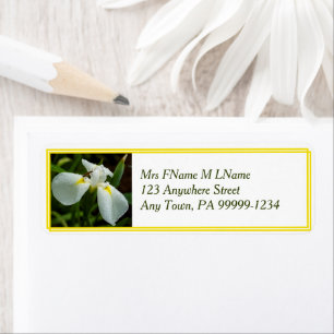 White Iris Label Return Address Label