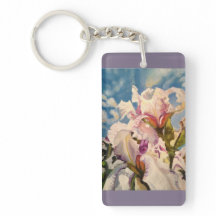 White Irises Key Chain