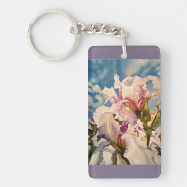 White Irises Key Chain (Front)
