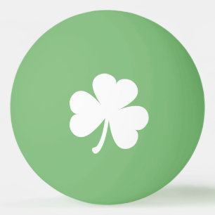 White Irish Shamrock   Green Ping Pong Ball