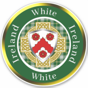 White Irish Shield/Celtic Cross Personalised