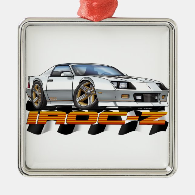 White IROC Z Metal Ornament (Front)