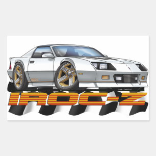 White IROC Z Rectangular Sticker