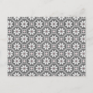 White isolated lace on CUSTOMIZE black background Postcard