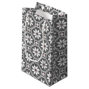 White isolated lace on CUSTOMIZE black background Small Gift Bag