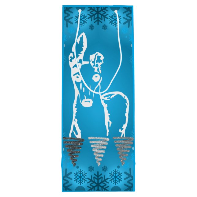 White Italian Greyhound Wine Gift Bag (Back)