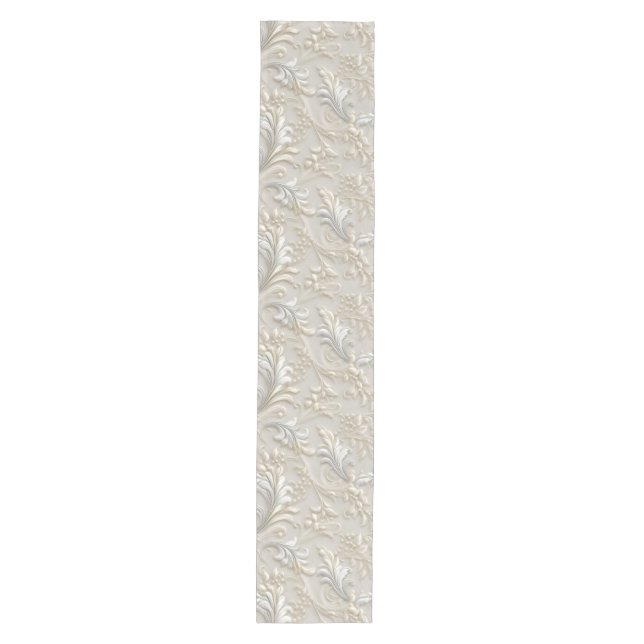White Ivory Acanthus Medium Table Runner (Front)