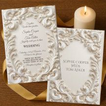 White Ivory Baroque Opulent Acanthus Swirl Wedding