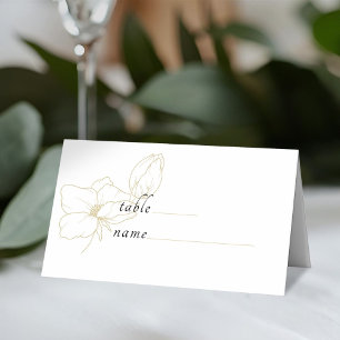 White & Ivory   Chic Modern Floral Wedding  Place Card
