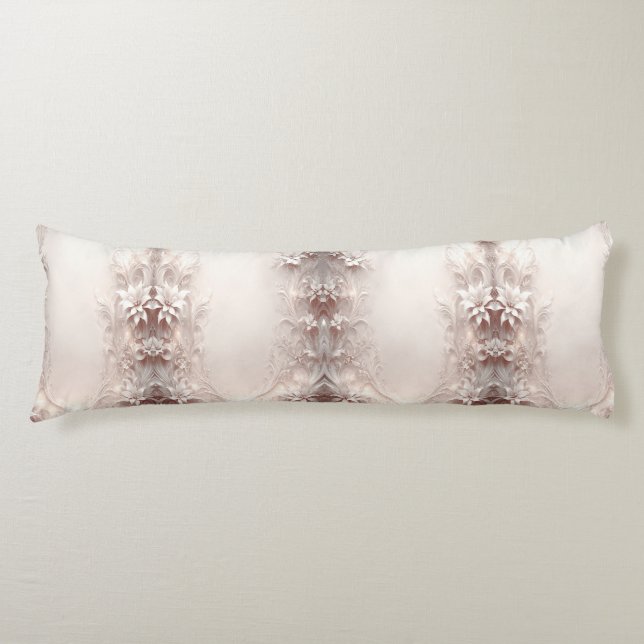 White Ivory Floral Body Pillow (Front)