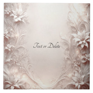 White Ivory Floral Ceramic Tile