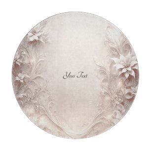 White Ivory Floral Cutting Board