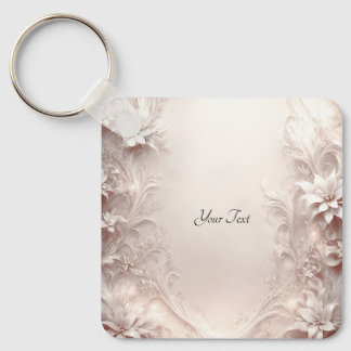 White Ivory Floral Keychain