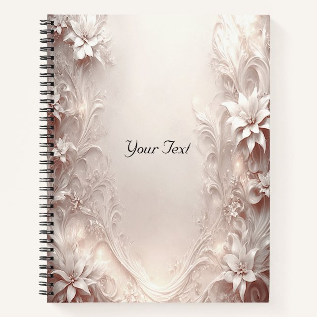White Ivory Floral Notebook (Front)