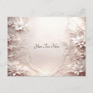 White Ivory Floral Postcard