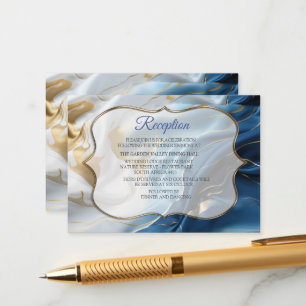 White & ivory gold marble on a silk enclosure card