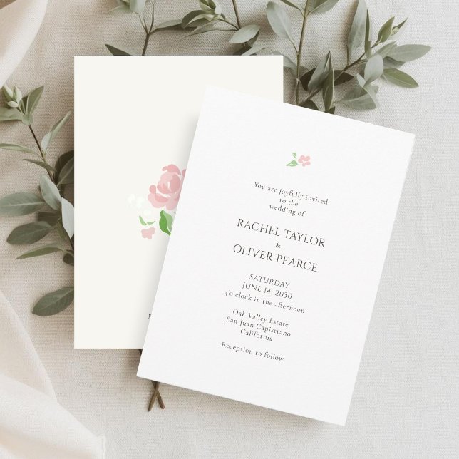 White & Ivory | Petit Floral Wedding Invitation (Creator Uploaded)