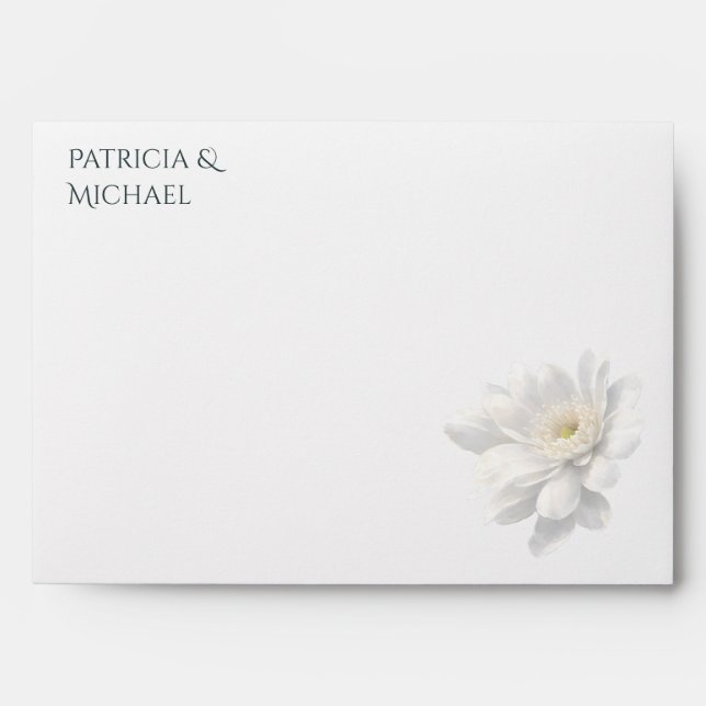 White Ivory Quiet Luxury Romantic Elegant Wedding  Envelope (Front)