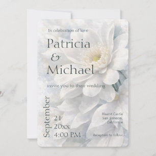 White Ivory Quiet Luxury Romantic Elegant Wedding  Invitation
