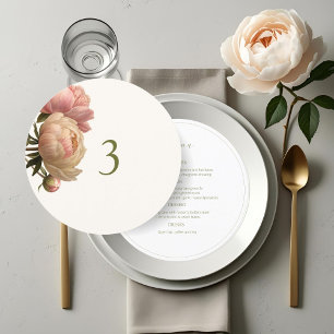 White & Ivory   Rose Table No & Menu Round 