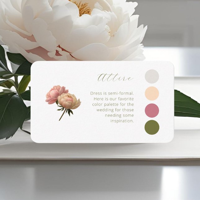 White & Ivory | Rose Wedding Attire Dress Code Enclosure Card (Creator Uploaded)