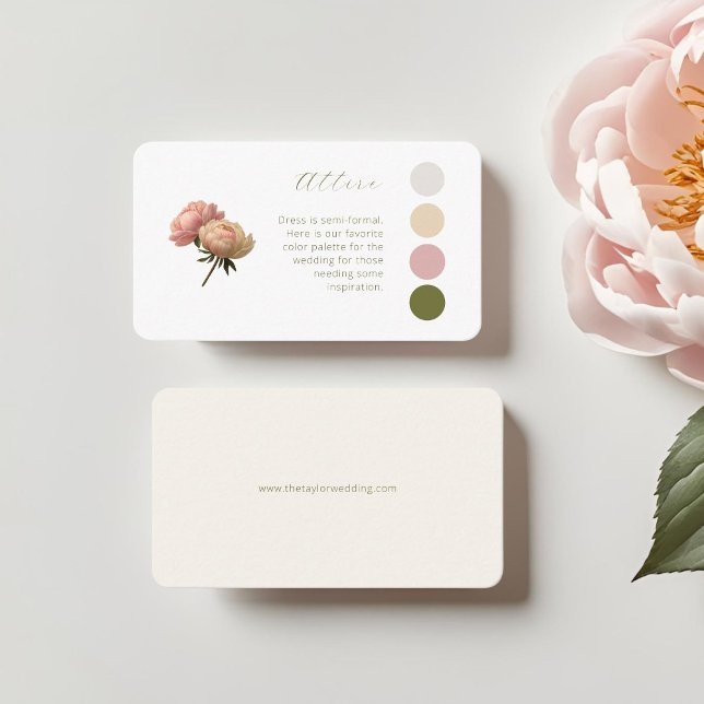 White & Ivory | Rose Wedding Attire Dress Code Enclosure Card (Creator Uploaded)