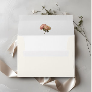 White & Ivory Rose Wedding Envelope