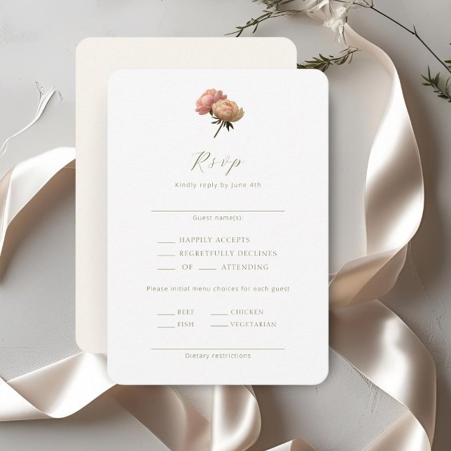 White & Ivory | Script Wedding RSVP Enclosure Card (Creator Uploaded)