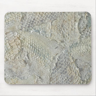 White Ivory Snakeskin Mousepad