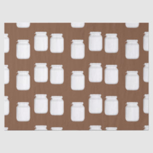 White jars on brown tissue paper