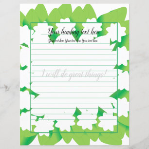 White Jasmine Floral Lined Writing Paper