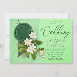 White Jasmines Wedding Invitation
