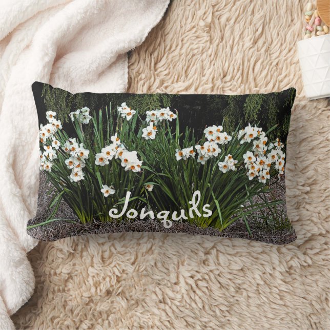 "WHITE JONQUILS" LUMBAR CUSHION (Blanket)