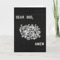 White Jumbled Prayer Letters On Black