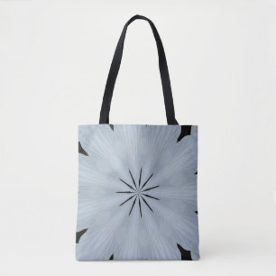 White kaleidoscope printet tote bag