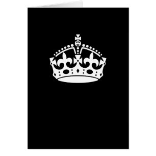 White Keep Calm Crown on Black
