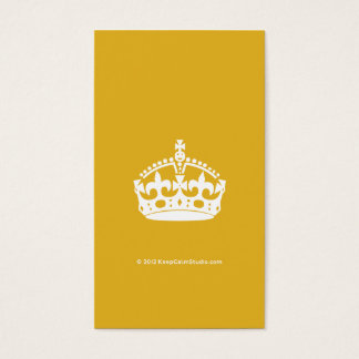 White Keep Calm Crown on Gold Background