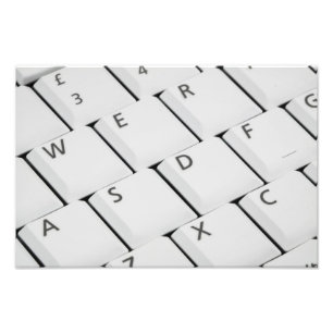 White Keyboard Detail Photo Print