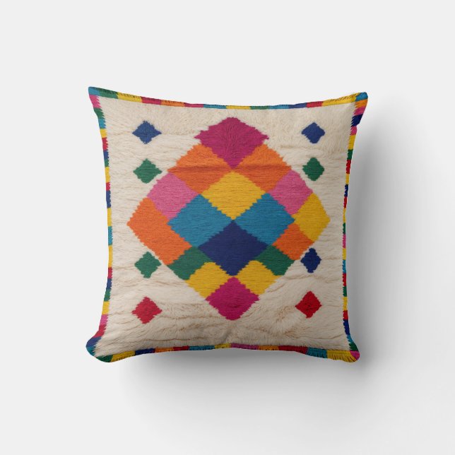 White Kilim Pillows: The Art of Oriental Elegance Cushion (Front)