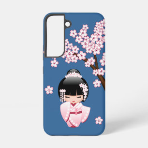 White Kimono Kokeshi Doll - Cute Geisha Girl Samsung Galaxy Case