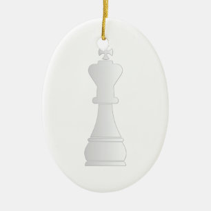 White king chess piece ceramic ornament