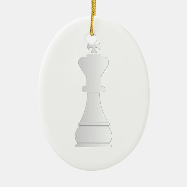 White king chess piece ceramic ornament (Front)