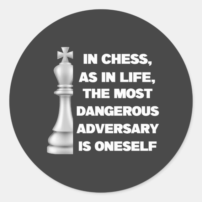 White King Chess Piece Wisdom Power Strategy Classic Round Sticker (Front)