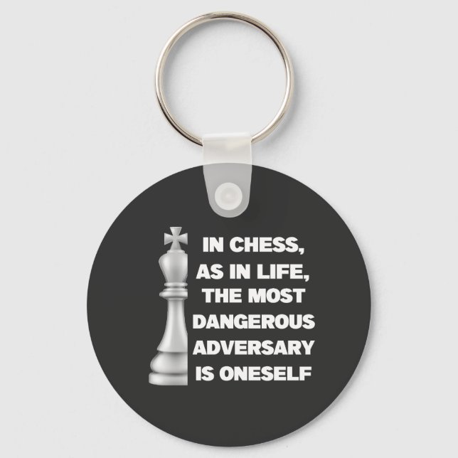 White King Chess Piece Wisdom Power Strategy Key Ring (Front)