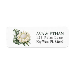 White King Protea Orchids Wedding Return Adress Address Label