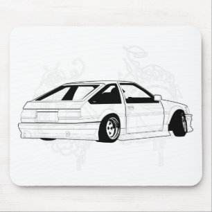 White KIS Levin AE86 Mouse Pad